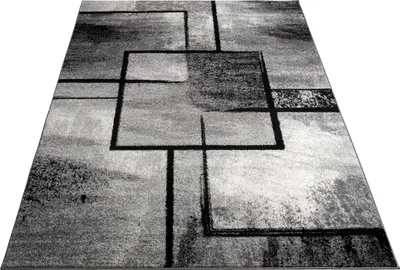 Immagine prodotto di Tappeto soggiorno vintage a pelo corto moderno motivo geometrico astratto grigio dimensioni 200x290 cm