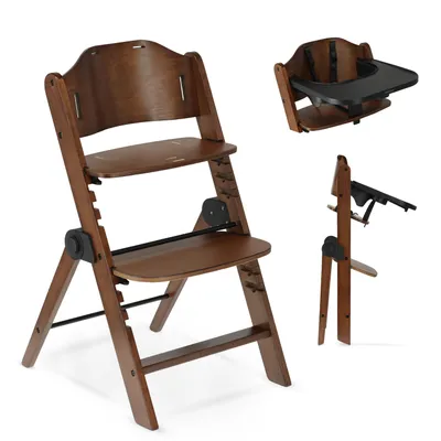 Image de Deryan Odin Luxe : chaise haute pour enfant, pliable, évolutive, de couleur marron