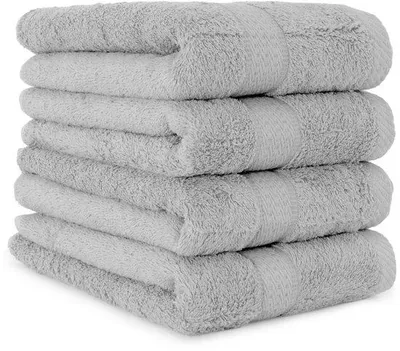 Zdjęcie produktu dla Zestaw miękkich, chłonnych ręczników Unyqoos® – 100% bawełna, 50 x 100 cm, z pętelką do zawieszania, certyfikat Oeko-Tex Standard, dostępne w opakowaniach po 4 lub 8 sztuk, w różnych kolorach