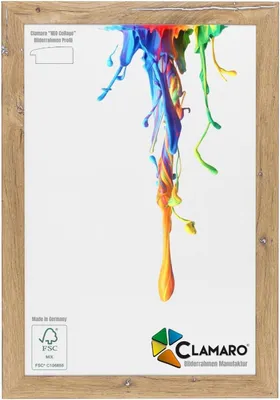 Produktbild von Bilderrahmen Eiche Vintage Silber CLAMARO 53G Neo Collage nach Maß modern Holz, Größe:120x33
