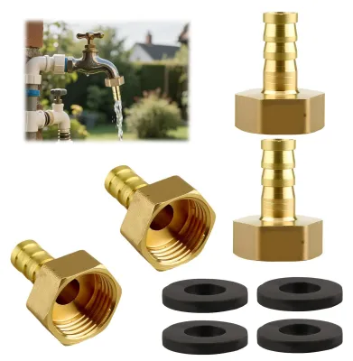 4 Messing-Gasadapter 10 mm x 1/2 PT, Schlauchanschlüsse