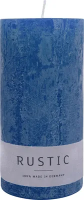 Produktbild von Stumpenkerze aus Paraffin, Nachtblau, Rustic, WENZEL, 140/70 mm, Brenndauer ca. 69h, selbstverlöschend