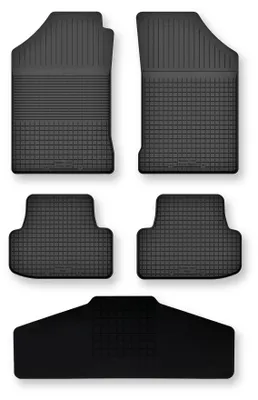 Produktbild von Gummi-Fußmatten + Tunnel für Honda Civic VI 1995-2001 (Limousine) – 5-tlg, Schwarz, Semi-Universal, angepasst – Wielganizator Semi-Universal