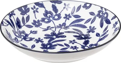 Obrázok produktu pre Hlboký porcelánový tanier na polievku MARIA, kvetinový vzor, Ø 20 cm