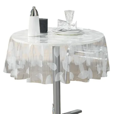 Image de Nappe ronde en cristal imprimée avec des feuilles