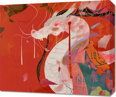 Produktbild von Bild 60x50cm Orientierungsdrache