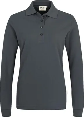 Produktbild von HAKRO Longsleeve Poloshirt Performance Damen #215 Gr. L anthrazit