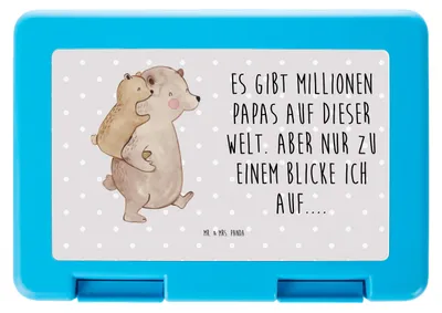 Produktbild von Mr. & Mrs. Panda Lunchbox Papa Bär - Grau Pastell - Geschenk, Snackbox, Bento Box, Frühstücksbox, Vatertag, Bentobox, Geburtstag, Vesperbox