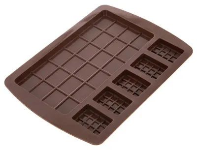 Image de Moule en silicone pour chocolat - 18,5 x 13,5 cm - Marron