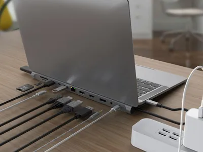 Produktbild von Conceptronic DONN17G, Kabelgebunden, USB 3.2 Gen 1 (3.1 Gen 1) Type-C, 100 W, 10,100,1000 Mbit/s, Grau, MicroSD (TransFlash), SD