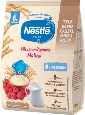 Zdjęcie produktu dla NESTLE Kaszka mleczno-ryżowa malina 230 g