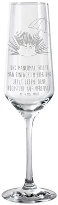 Produktbild von Mr. & Mrs. Panda Champagnerglas Seeigel - Transparent - Geschenk, Achtsamkeit, Leben, Sektkelch, Sektglas mit Gravur, Urlaub, Selbstliebe, Glas, Lebe, Trinkglas