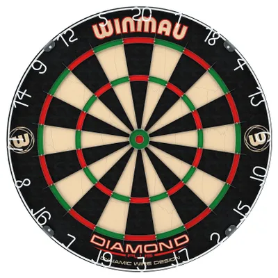 Productafbeelding van WINMAU Diamond Plus dartbord voor stalen darts – Professioneel dartbord gemaakt van borstelharen