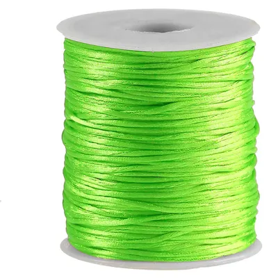 80m Meterware Satinschnur 1mm, neongrün