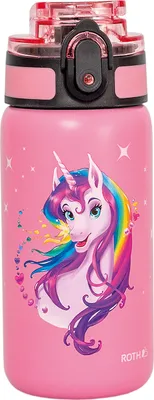 Produktbild von Trinkflasche Einhornportrait mit Easy-Trinkverschluss - 350ml, Edelstahl, Kindertrinkflasche