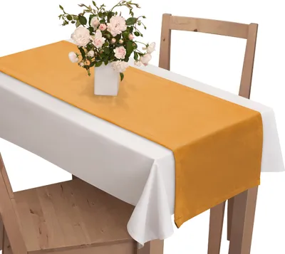 Zdjęcie produktu dla Voppi Welurowy óżłty bieżnik na stół 40x140 cm piękna ozdoba stołu