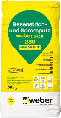 Produktbild von weber.star 280 Aquabalance 0010 Besenstrich- und Kammputz 1,5mm 25kg