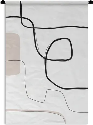 Produktbild von MuchoWow® Wandteppich Wandbehang Abstrakt - Pastell - Minimalismus 60x90 cm Tapisserie Dekoration Wandtuch - Foto-Teppich - Abwaschbar
