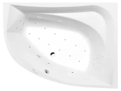 Produktbild von Polysan TANYA R Whirlpool-Badewanne, 160x120x49cm, Highline Hydro-Air, Chrom