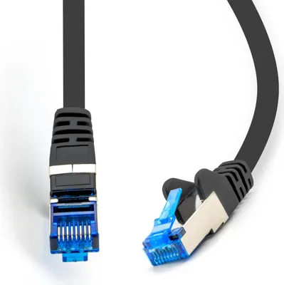 Produktbild von Cat 6A LAN Kabel S/FTP RJ45 Netzwerk Patchkabel Schwarz HD Receiver PVR Ready
