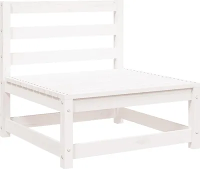 Obrázok produktu pre vidaXL Záhradná pohovka bez podrúčok biela 70x70x67 cm z masívneho borovicového dreva