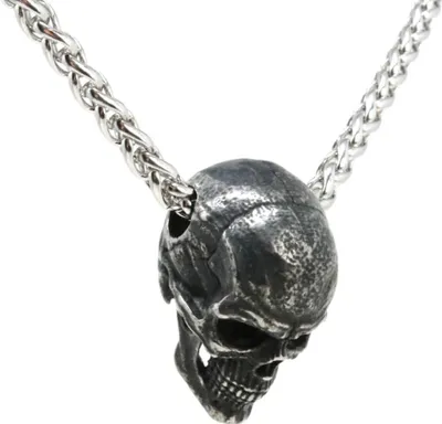 Produktbild von Lederkette Edelstahlkette 316L SKULL 50 cm Edelstahl 05-05
