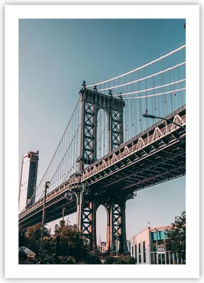 Produktbild von Poster - Poster ohne Rahmen - Manhattan Brücke Brücke - 50x70 cm - Wand Bild - Wanddeko - Wandbilder - Kunstposter - Wandposter - Bilder - Kunstdruck - Wanddekoration - Wandbild - P2XPA50x70-4675