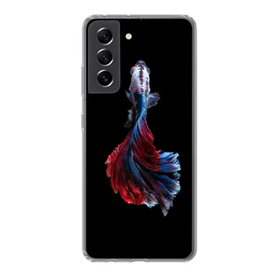 Produktbild von MuchoWow® Handyhülle Schutzhülle Hülle für Samsung Galaxy S21 FE Fisch - Schwanz - Schwarz Silikon Softcase Handy Hülle - Mobiltelefonhülle