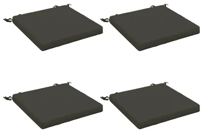 Imagen del producto de Cojines para asiento, juego de 4 unidades, 100% poliéster, color antracita