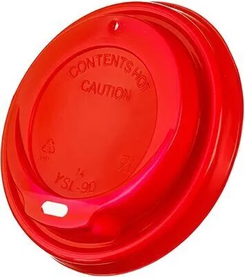 Produktbild von 100x Domdeckel rot für Pappbecher COFFEE TO GO mit 90mm Ø