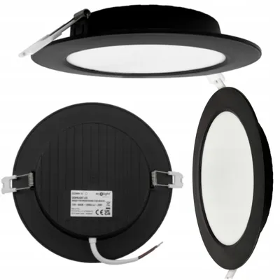 Obrázek produktu pro LED stropní svítidlo, zapuštěné, kulaté, 12W, 1200 lm, 4000K, průměr 17 cm, černé barvy