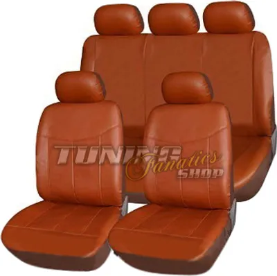 Immagine prodotto di Coprisedili in Pelle finta PREMIUM coprisedili per auto in marrone SET per molti veicoli