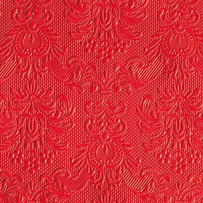 Produktbild von Servietten Papier 25x25cm 3-lagig Elegance geprägt 15 Stück Rot