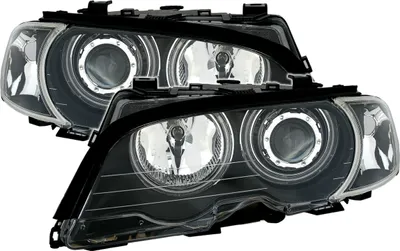 Produktbild von CCFL ANGEL EYES SCHEINWERFER + BLINKER in SCHWARZ für 3er BMW E46 Coupe + Cabrio