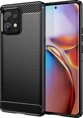 Produktbild von Moto X40 Hülle, Carbon-Faser TPU Silikon Stoßfest Schutzhülle für Motorola Edge+ (2023)/Moto X40 Schwarz