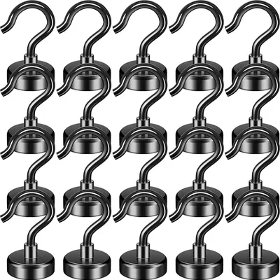 Produktbild von Magnethaken, 20 Stück Starke Magnete mit Haken, 22 lb+, Magnetischer Schlüsselhalter, 22 lb+ Starke Magnethaken für Kühlschrank, Küche,Garage