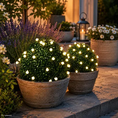 Produktbild von LED Solar Lichterkette BERRY - 30 warmweiße LED - L: 4,5m - Dämmerungssensor - für Außen
