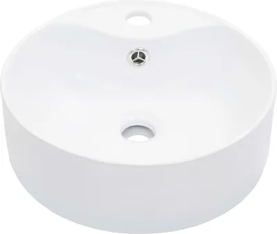 Produktbild von vidaXL Umywalka z przelewem 36 x 13 cm ceramiczna biała
