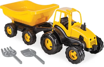 Produktbild von Pilsan Traktor mit Anhänger gelb/schwarz 4-teilig