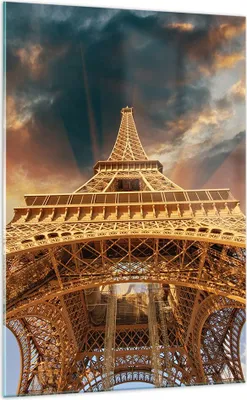 Produktbild von Bilder auf glas - Einteilig - Eiffle Architektur Paris - 70x100cm - Glasbilder - Wandbilder - Bilder - zum Aufhängen bereit - Wanddekoration aus Glas - Glas Bilder - Wandbild auf Glas - GPA70x100-2437