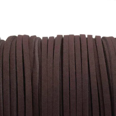 Produktbild von Vintageparts Band aus WildKunstleder 3mm Dunkelbraun für DIY Schmuck 4m