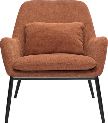 Produktbild von Miliboo - Design-Sessel im terracottafarbenem Samtdesign mit schwarzem Metall MAXINE