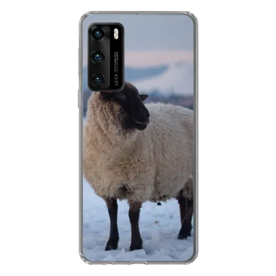 Produktbild von MuchoWow® Handyhülle Schutzhülle Hülle für Huawei P40 Schaf - Schnee - Berg Silikon Softcase Handy Hülle - Handytasche