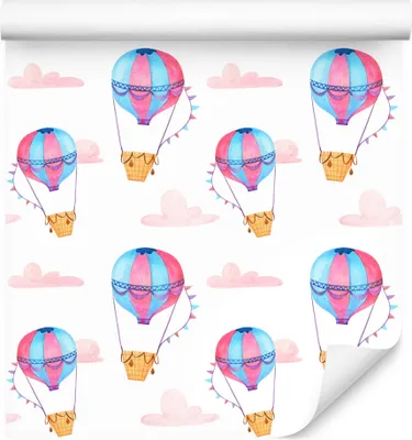 Produktbild von 10m VLIES TAPETE Rolle Kinderzimmer Himmel Luftballons Wolken Bunt XXL