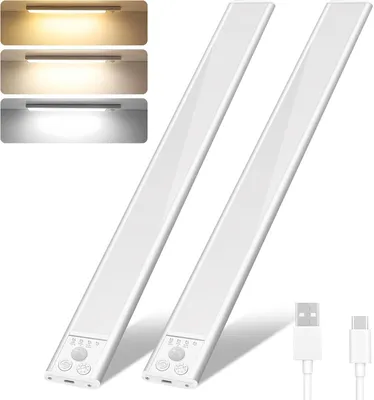 Image de Lampes sous meubles de cuisine - Éclairage de meubles à détecteur - Allumage automatique - Température de couleur réglable - 30 cm - Blanc