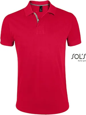 Produktbild von SOLs 00574 | Herren Polo Shirt Portland - Farbe: Red/Grey (Solid) - Größe: L