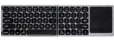 Obrázok produktu pre Kompaktná, prenosná, skladateľná bezdrôtová Bluetooth klávesnica pre smartfóny a tablety.