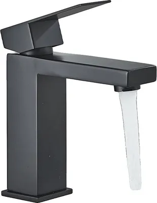 Immagine prodotto di Rubinetto per lavabo, montato a soffitto, acciaio inossidabile resistente, nero corto