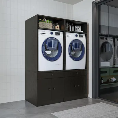 Produktbild von Roomart SERIE 1 Waschmaschinen-Doppelschrank 134 cm breit, Eiche