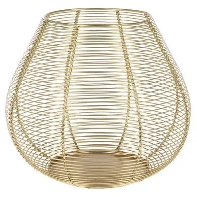 Obrázek produktu pro Kovová drátěná lucerna zlatá 20 cm